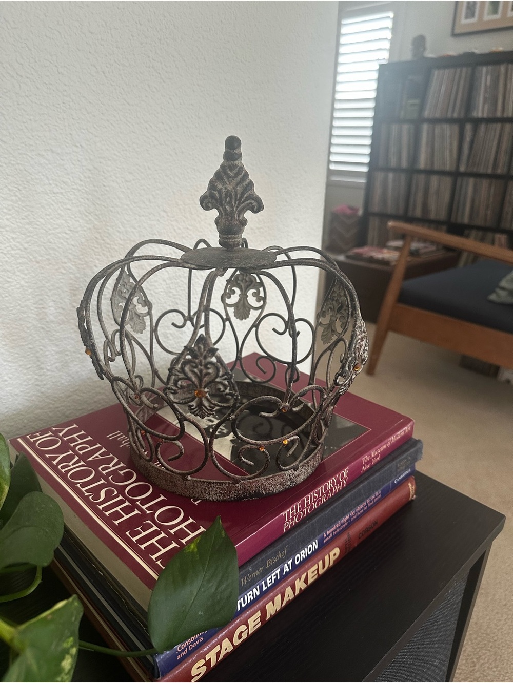 Rustic Brown Metal Decorative Crown Accent - Picture 3 of 5